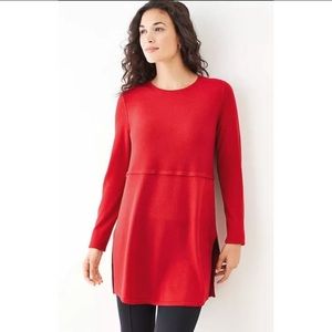 J Jill Red Tunic Sweater